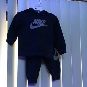 Nike fleece hoodie set navy 12 months